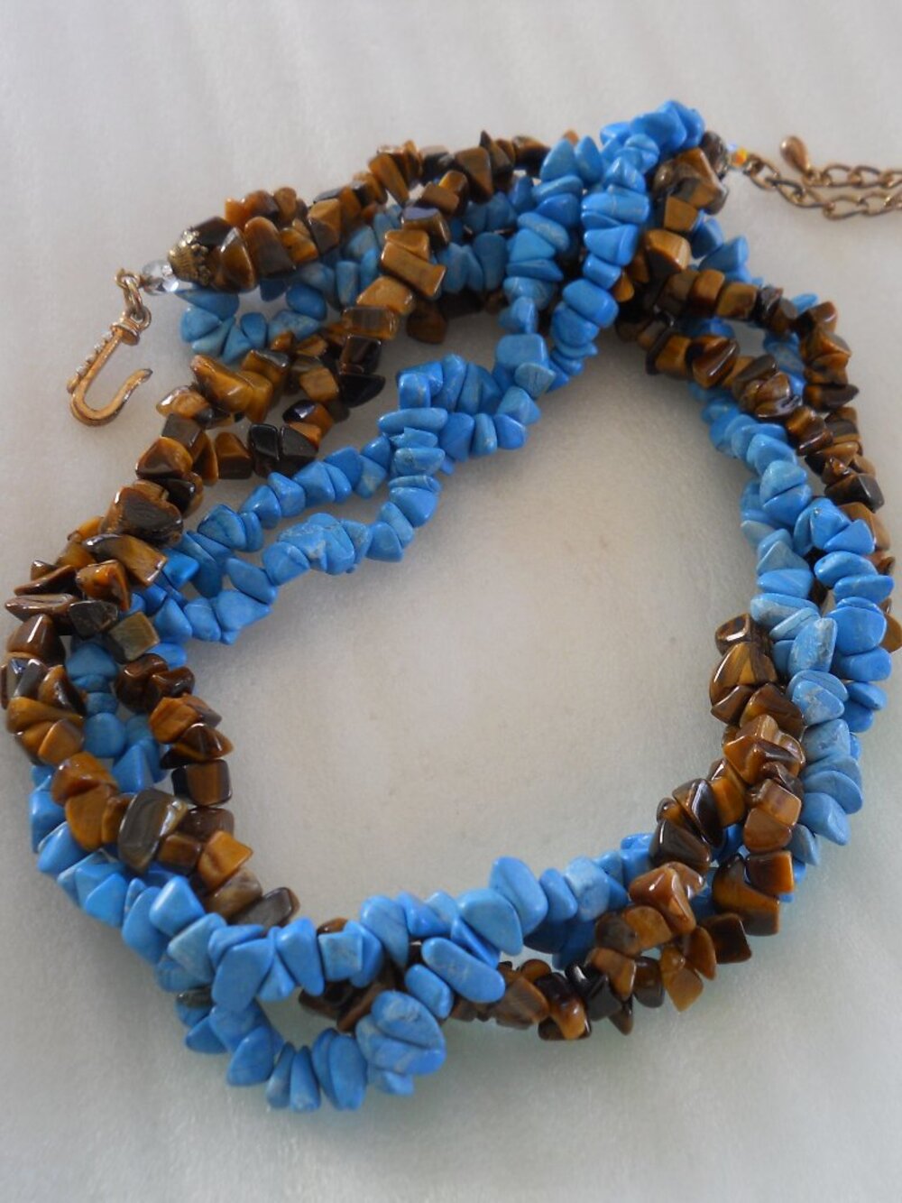 Multi Strand Twisted Stone Necklace    830